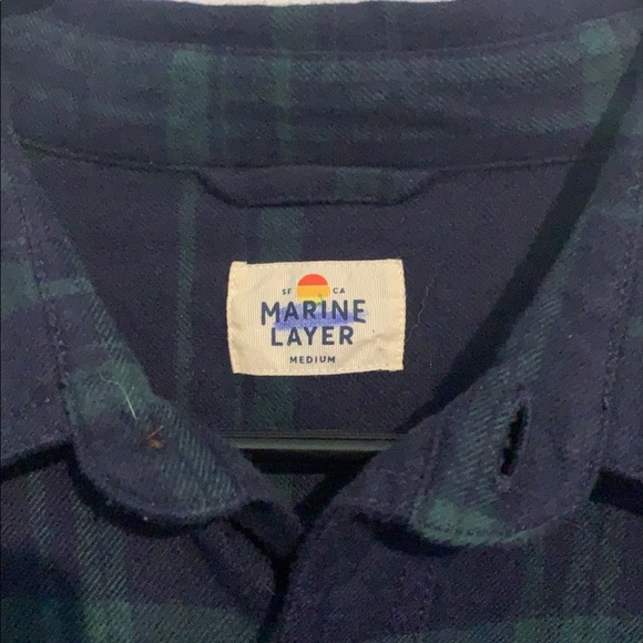 Marine layer in Green/Navy Plaid Men’s Medium - Picture 2 of 3